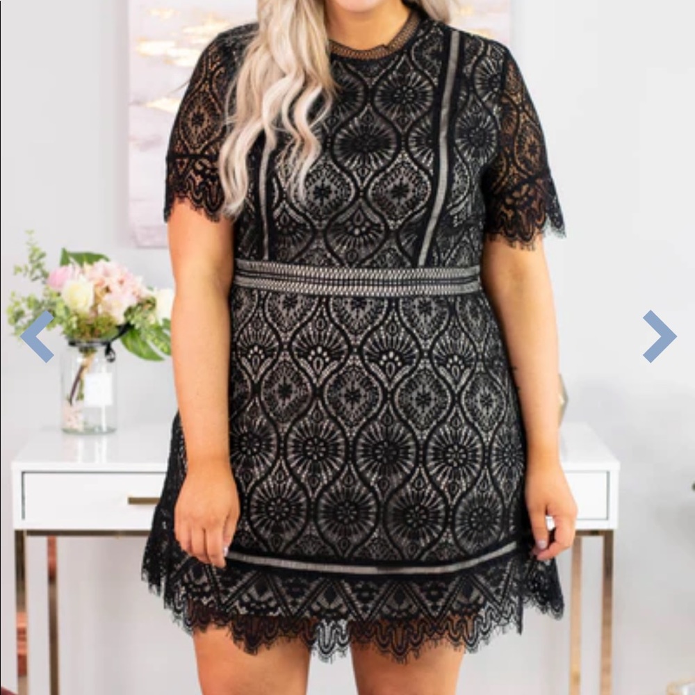 Chic Soul Times Square Kisses Dress, Black 1X